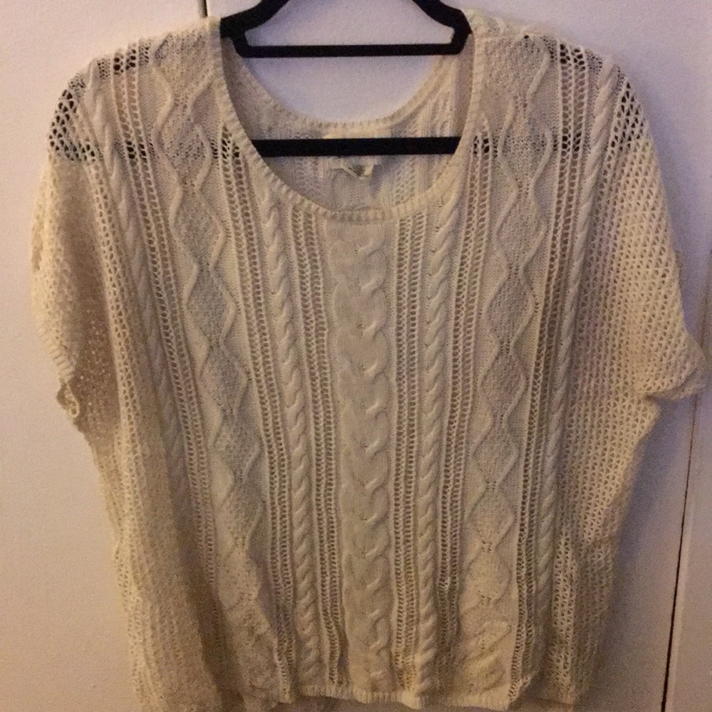 Cream Short Sleeved Sweater